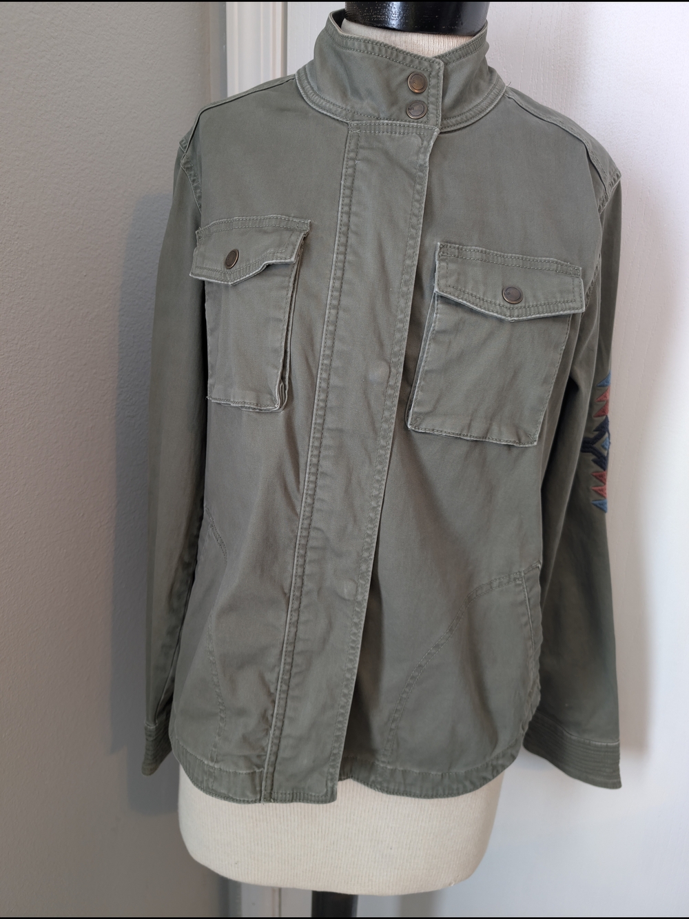 Natural Reflections Navy Tag Detail Top